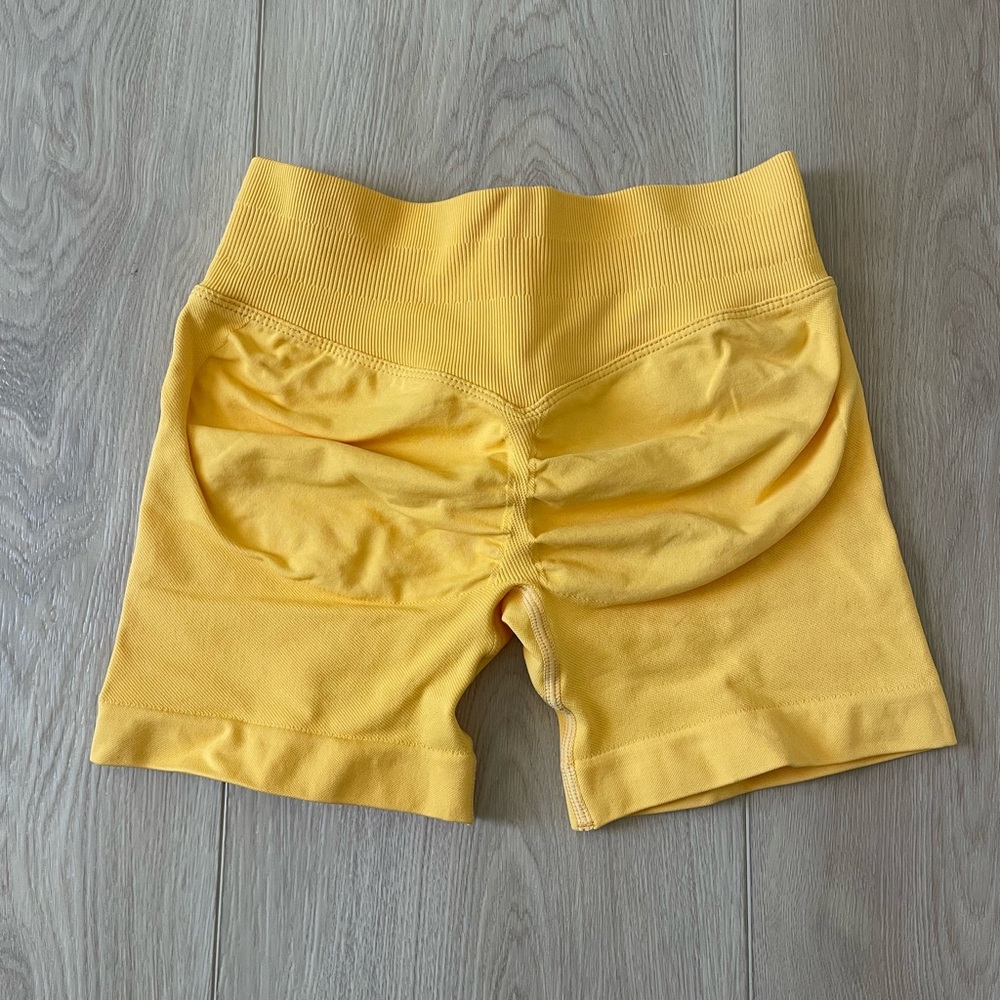 Golden yellow scrunch shorts